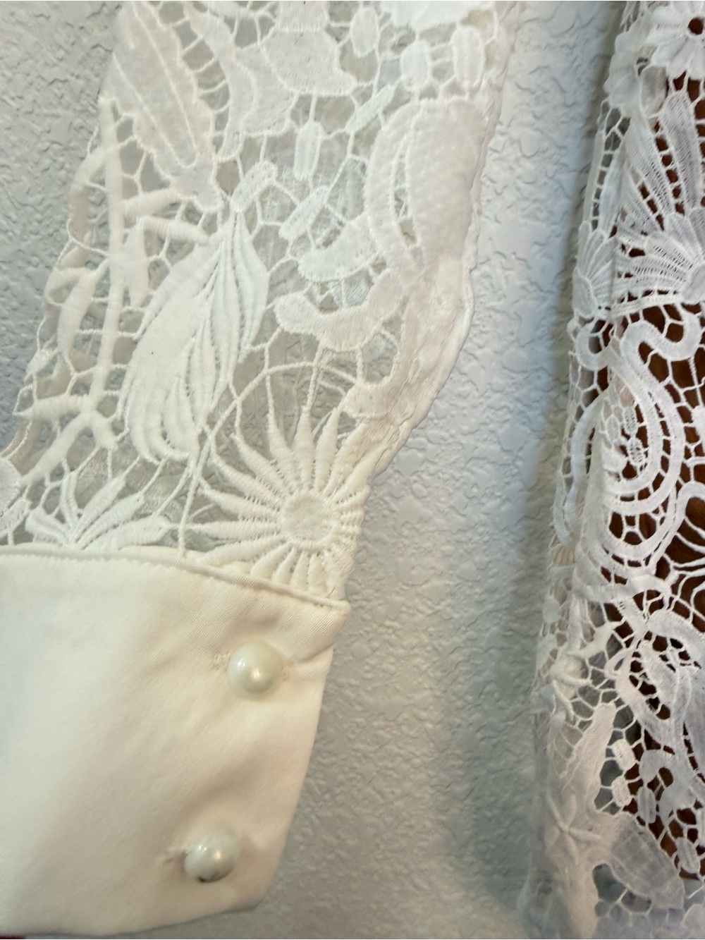 Peekskill Self-Portrait Lace Dress | White Sheer Overlay Romantic | Size M - Picture 11 of 15
